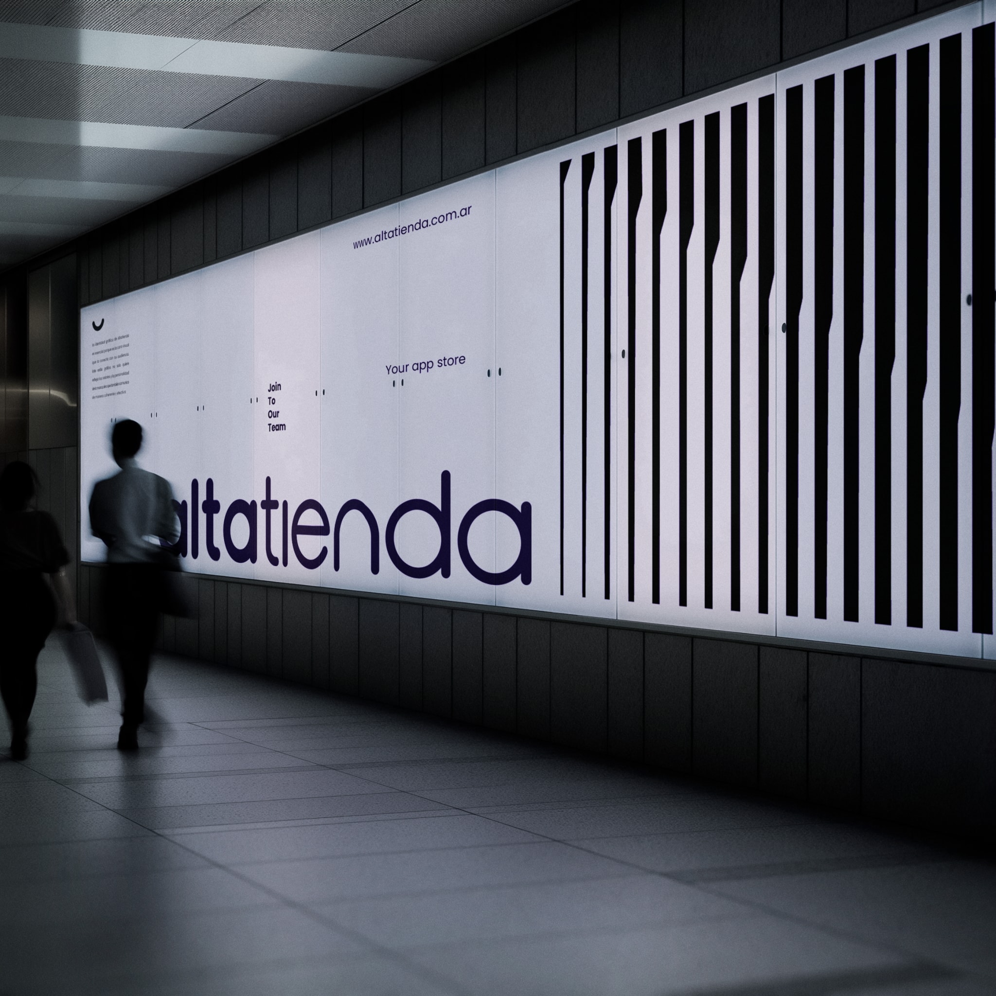 The campaign on an underground billboard