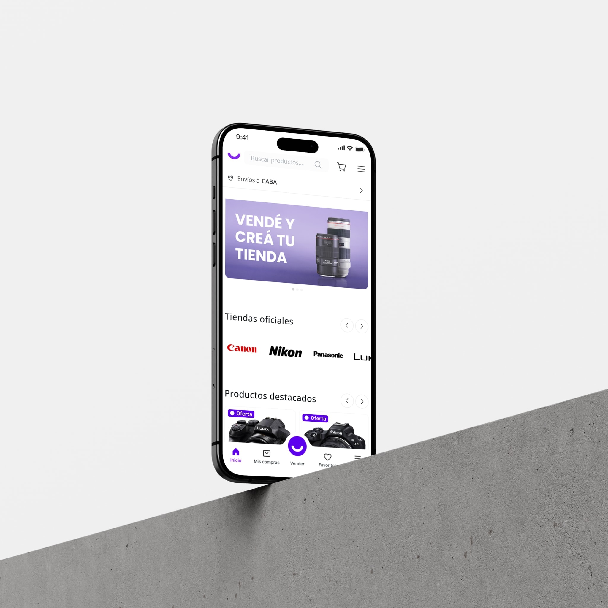 The Altatienda app on a phone