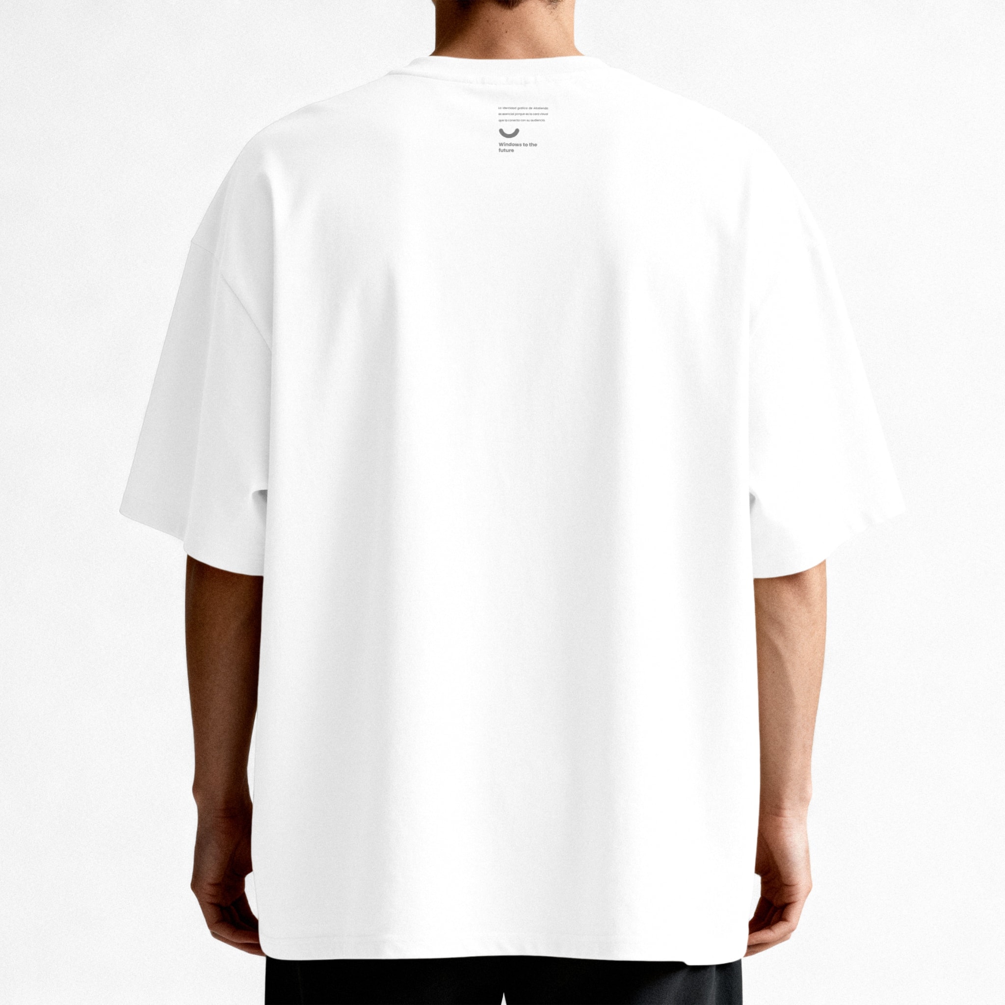 A white t-shirt with the mark on the back
