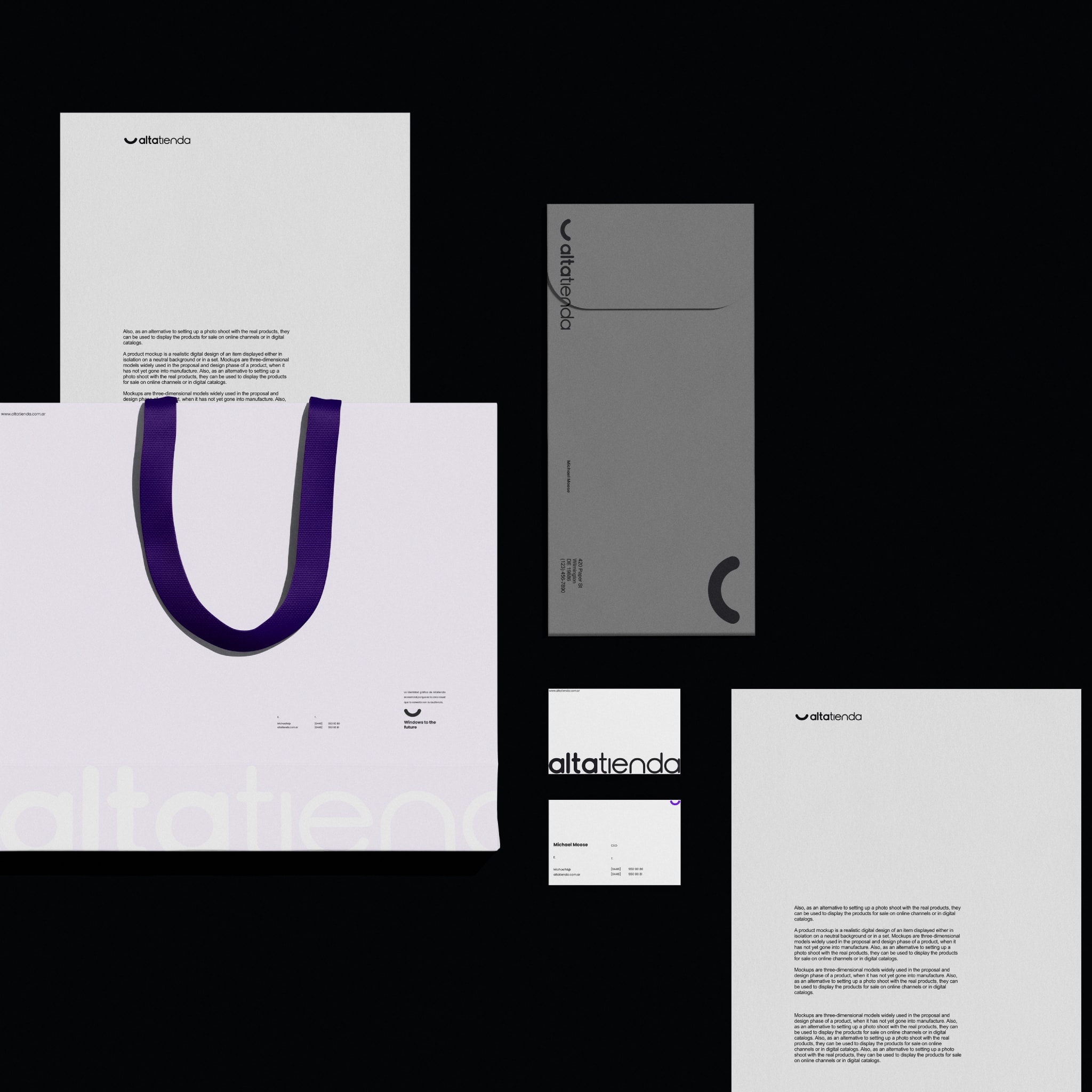 Stationery: envelopes, a bag and cards