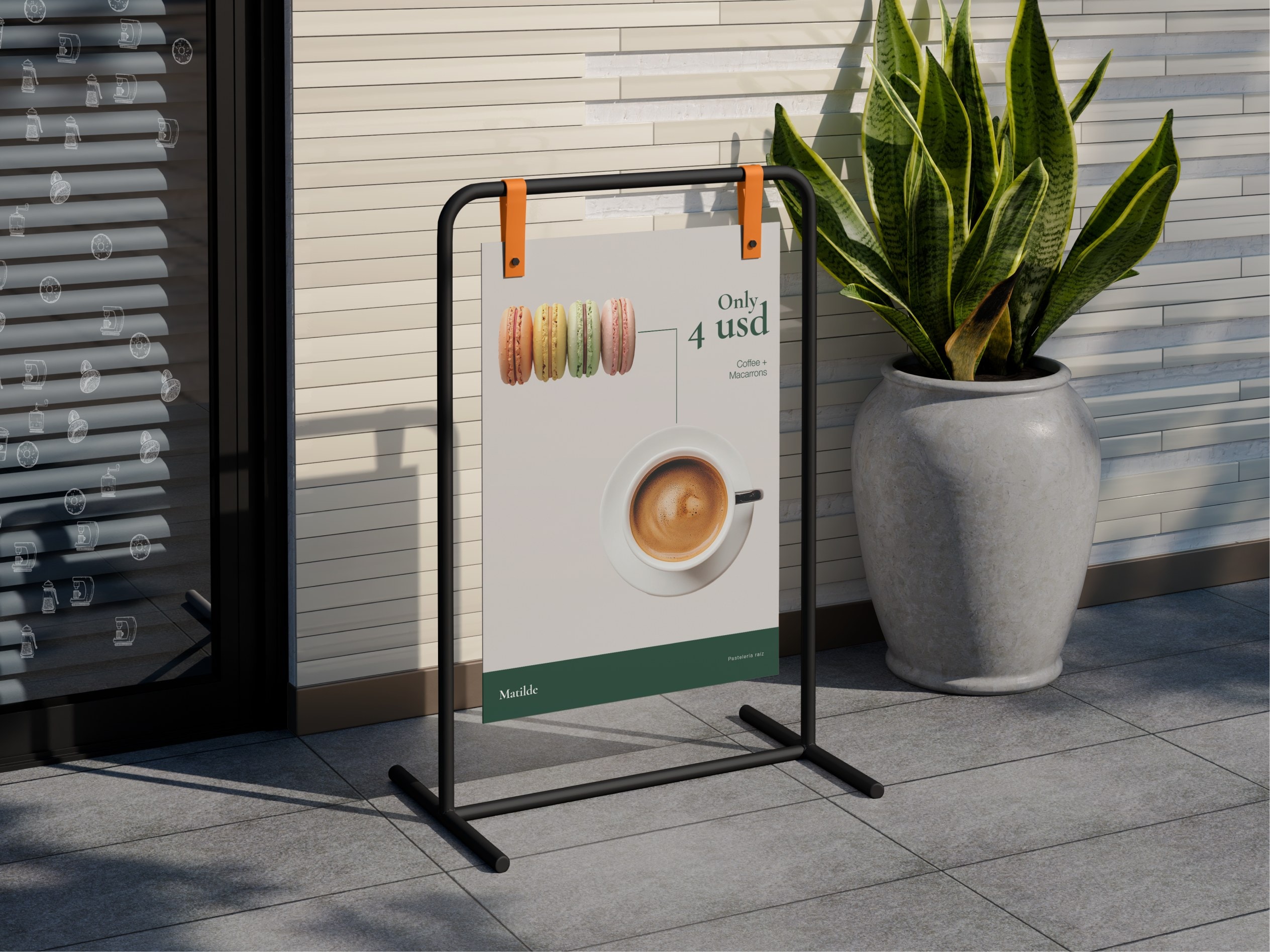 A pavement sign outside the shop