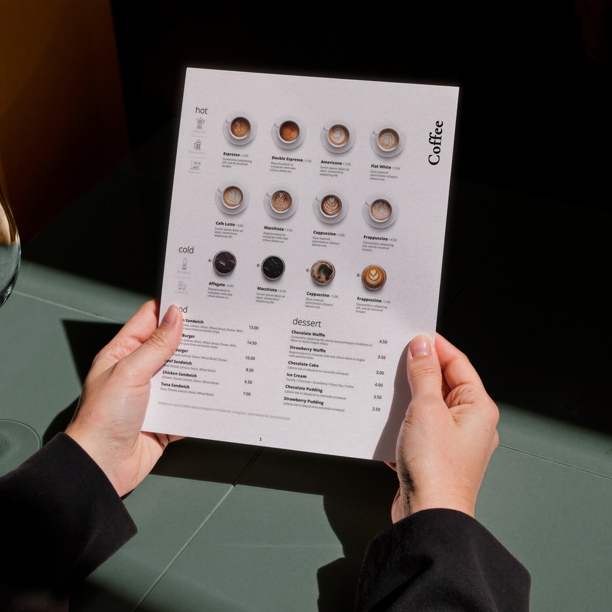 The paper menu