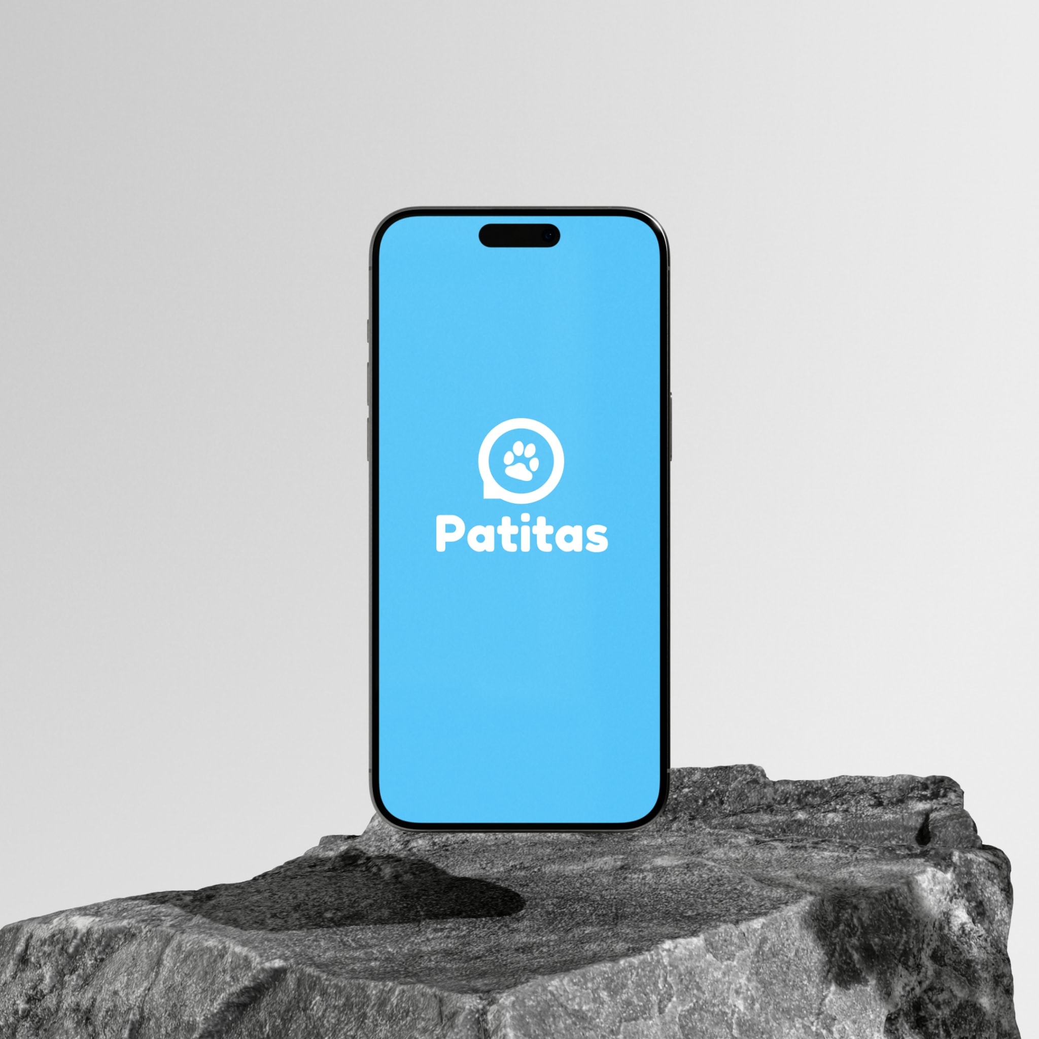 A phone on a stone showing the map screen