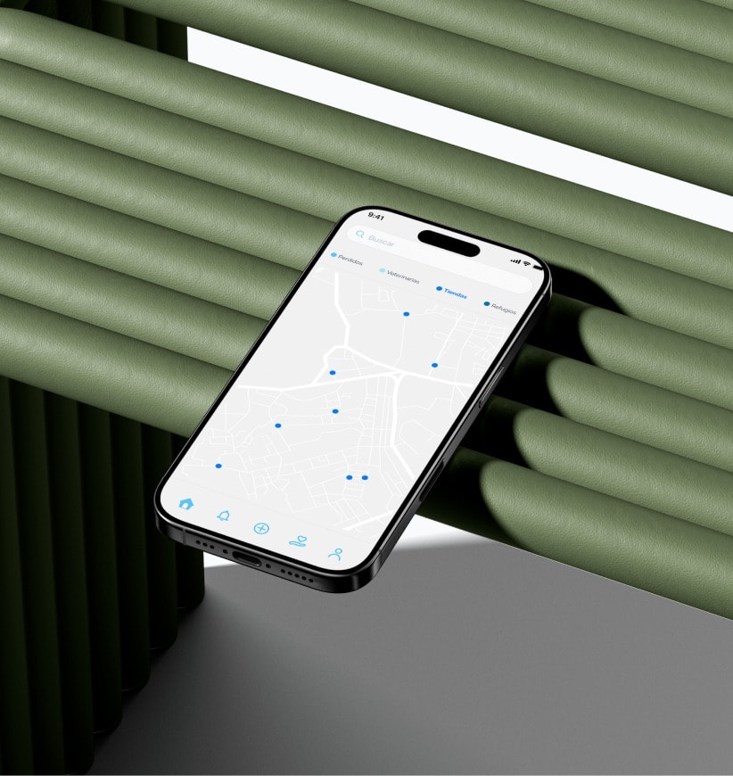 A phone showing the map screen, resting on a green bench